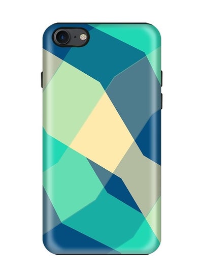 Buy Dual Layer Tough Case Cover Matte Finish for iPhone 8/iPhone 7 Checkered Aqua in UAE