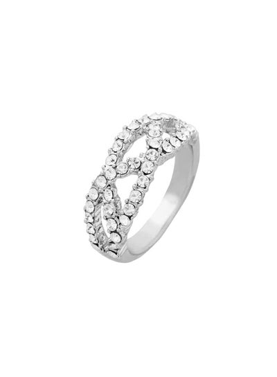 Buy Fine Silver Plated Ring With Zircons SJ-4117 in UAE