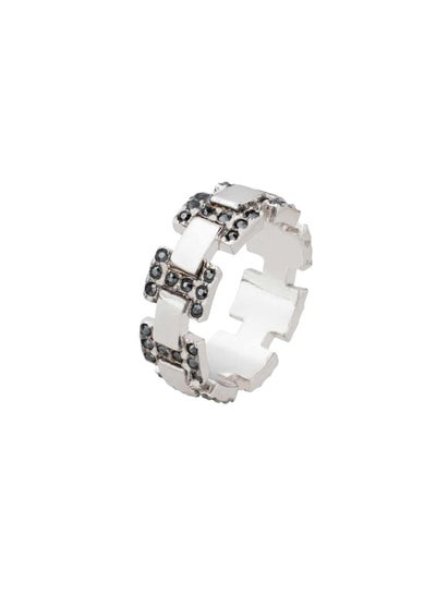 Buy Fine Silver Plated Ring With Zircons SJ-4125 in UAE