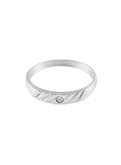 Buy 925 Sterling Silver 0.03Cts Diamond Band Ring in Saudi Arabia