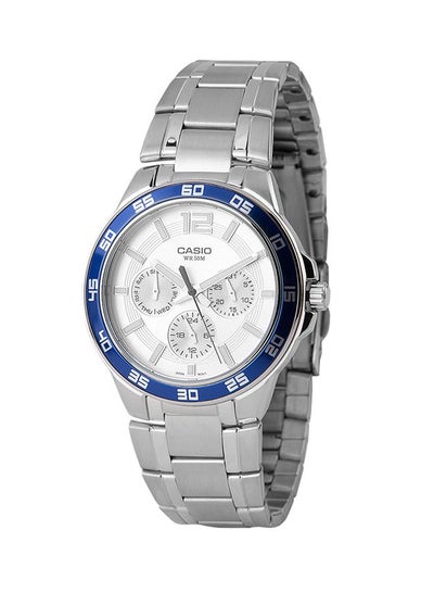 Buy Men's Enticer Water Resistant Analog Watch Mtp-1300D-7A2VDF - 40 mm - Silver in UAE