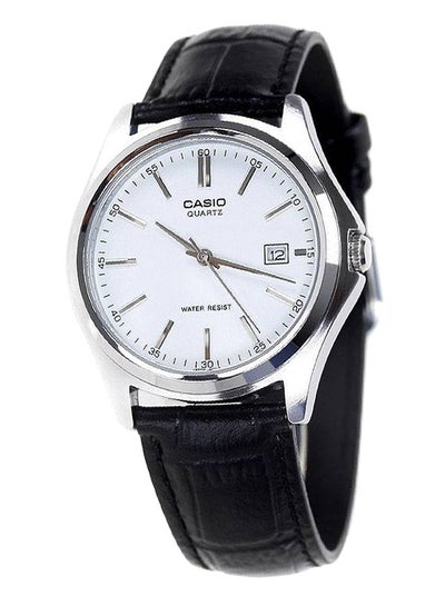Buy Men's Leather Quartz Analog Watch MTP-1183E-7ADF - 38 mm - Black in UAE