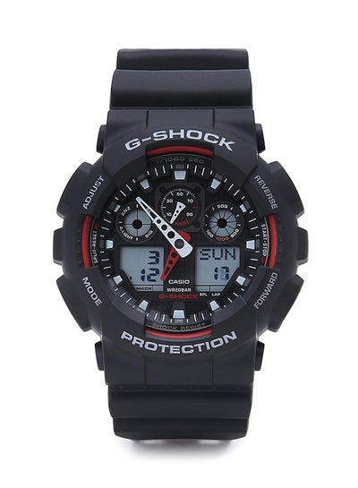 Buy Men's Round Shape Rubber Strap Analog & Digital Wrist Watch 51 mm - Black - GA-100-1A4DR in Egypt