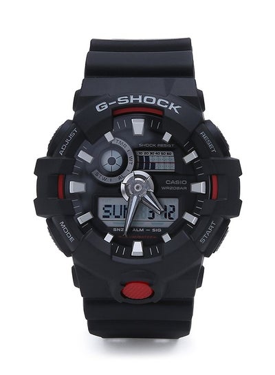Buy Men's Round Shape Rubber Strap Analog & Digital Wrist Watch - Black - GA-700-1ADR in Egypt