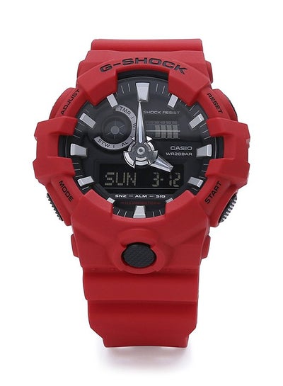 Buy Men's Round Shape Rubber Strap Analog & Digital Wrist Watch - Red - GA-700-4ADR in Egypt