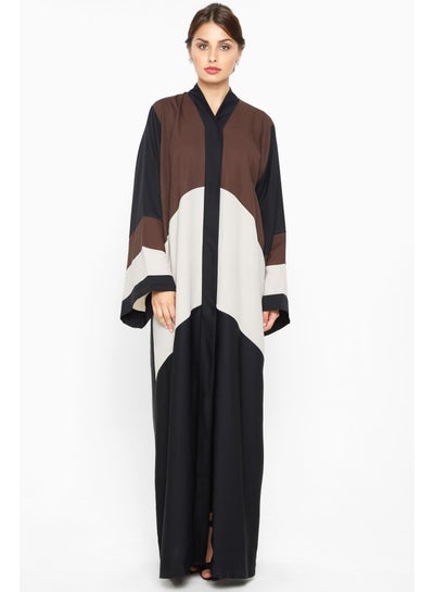 Buy Cross-Cut Detail Abaya Multicolour in UAE