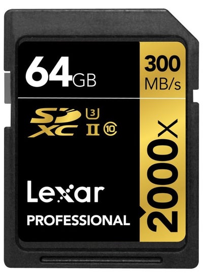 اشتري 2000x Professional UHS-II SDXC Memory Card 64GB Black في مصر