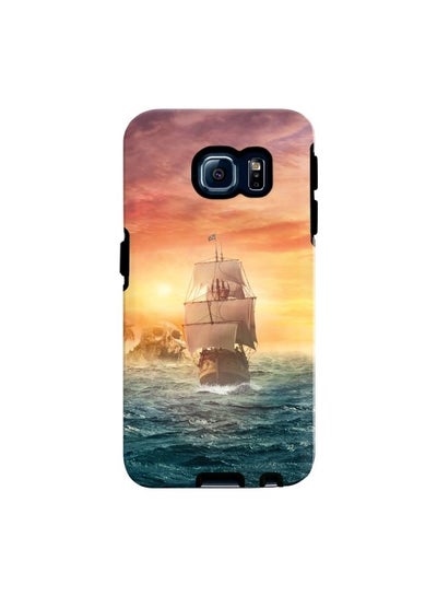 Buy Premium Dual Layer Tough Case Cover Gloss Finish for Samsung Galaxy S6 Edge Skull Island in UAE