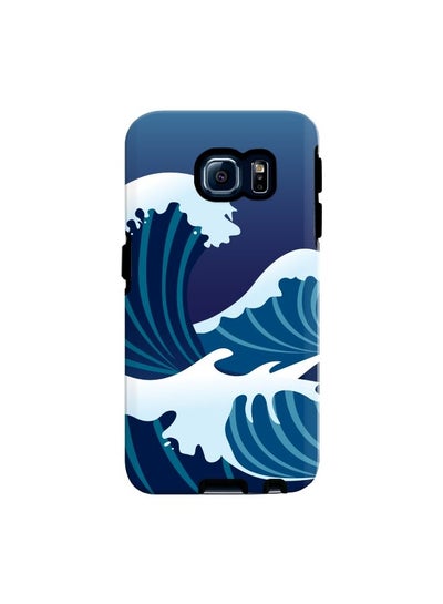 Buy Premium Dual Layer Tough Case Cover Gloss Finish for Samsung Galaxy S6 Edge Japanese Sea in UAE