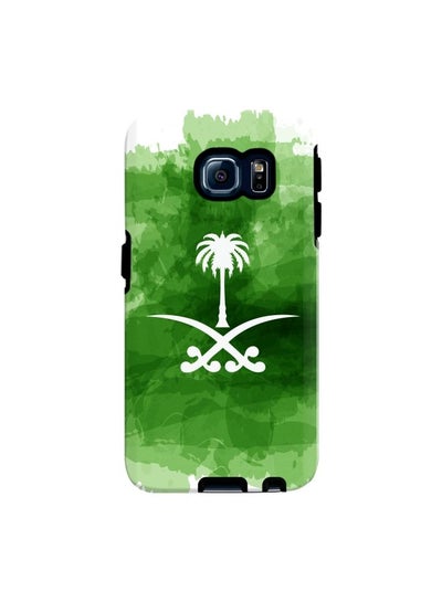 Buy Premium Dual Layer Tough Case Cover Matte Finish for Samsung Galaxy S6 Edge Saudi Emblem in UAE