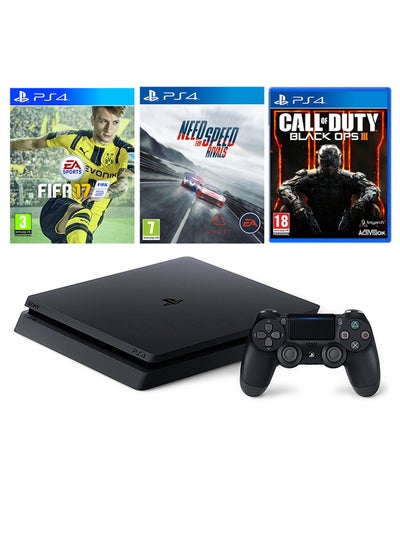 Sony PlayStation 4 Slim Console, 500GB, DualShock 4 Controller and Call of  Duty: WWII game, with