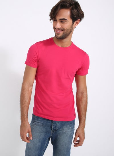 Buy Round Neck T-Shirt Red in UAE