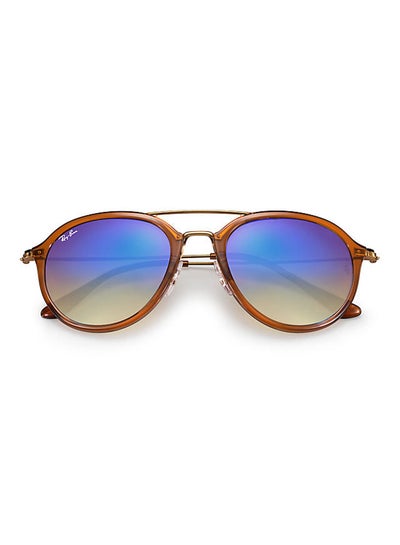 Ray Ban Round Double Bridge Gold Frame Blue Lens Sunglasses | Blue lenses,  Round ray bans, Round double