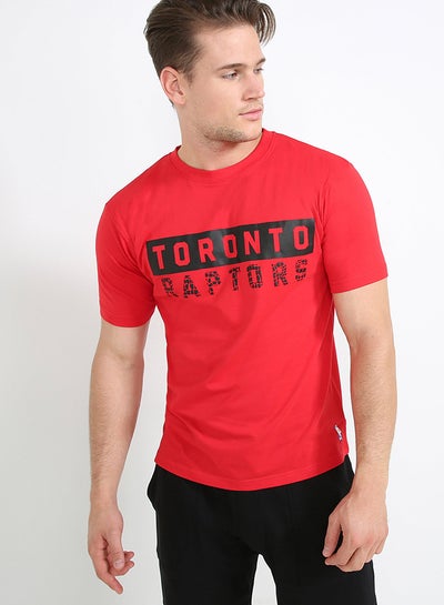 TORONTO RAPTORS CLASSIC MESH BUTTON DOWN SHIRT (BLACK/RED)