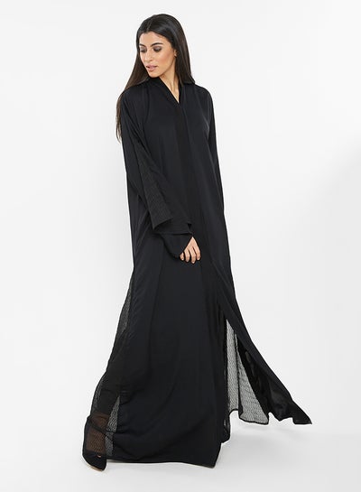 Buy Net Detailing Abaya Black in UAE