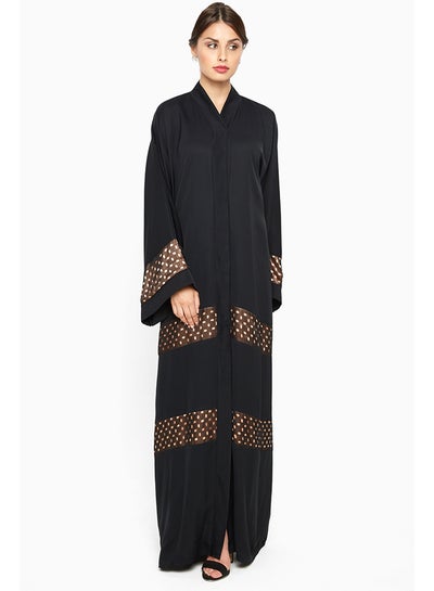 Buy Laser Cut Abaya Black in UAE