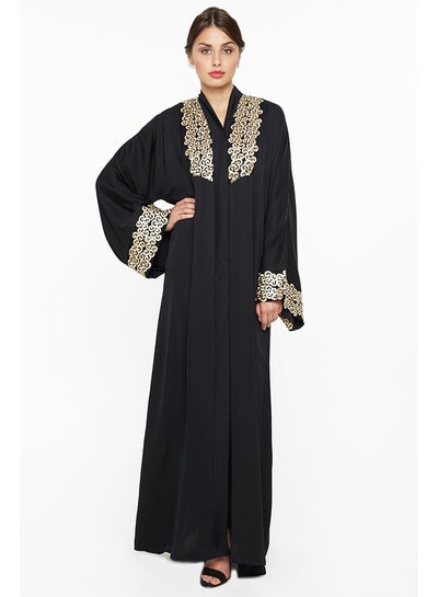 Buy Embroidered Abaya Black in UAE