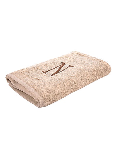 Buy Embroidered N Bath Towel Beige 76x140cm in UAE