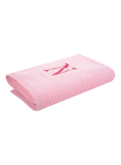 Buy Embroidered N Bath Towel Pink 76x140cm in UAE