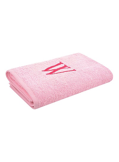 Buy Embroidered W Bath Towel Pink 76x140cm in UAE