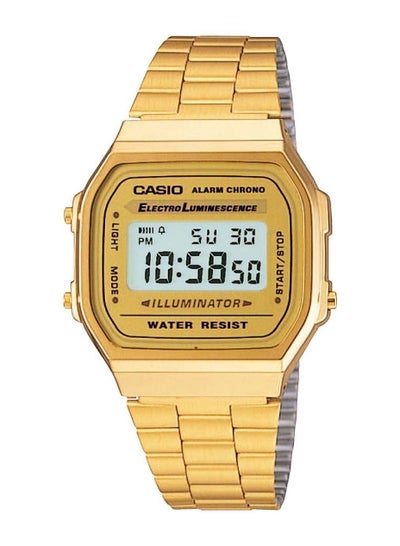 Buy Men's Vintage Illuminator Digital Watch A168WG - 36 mm - Gold in UAE