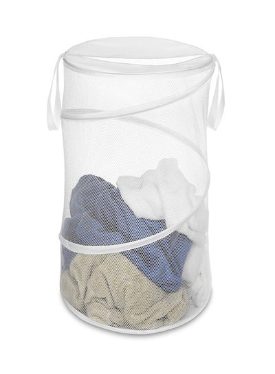 Buy Collapsible Laundry Hamper White in Saudi Arabia