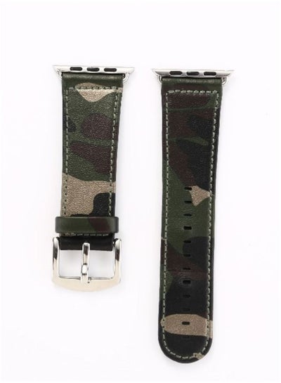 Buy Men's Leather Camouflage Wrist Band Strap in UAE