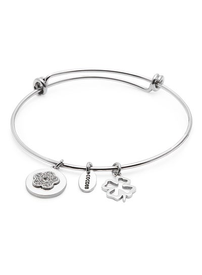 Buy Steel Bangle With Zirconia Stone in UAE