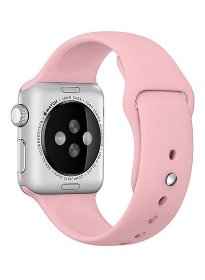 Buy Silicone Sport Replacement Wristband Strap For Apple Watch 38mm Pink in UAE