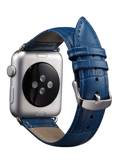 Buy Leather Wristband Strap For Apple Watch 42mm Blue in UAE