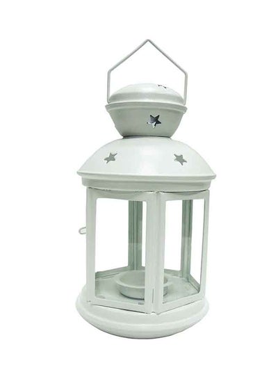 Buy Ramadan Lantern Candle Holder White 21x12cm in Saudi Arabia