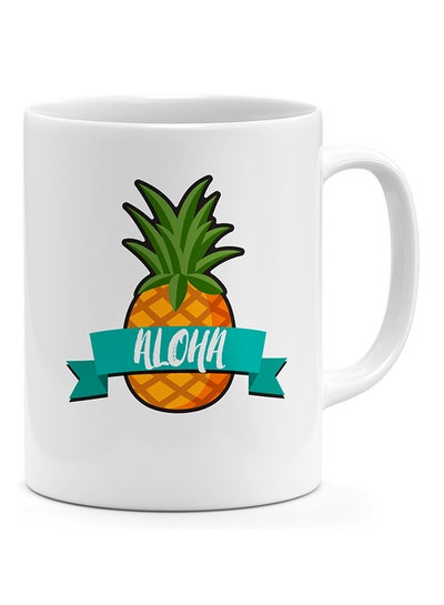 Buy Aloha Tropical Pineapple - Coffee Mug White in UAE