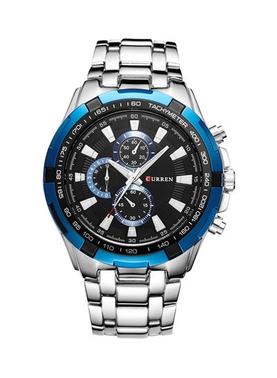 اشتري ساعة يد كرونوغراف عقارب تصميم كاجوال وسوار من الإستانلس إستيل مقاومة للماء طراز SW0106 للرجال في السعودية
