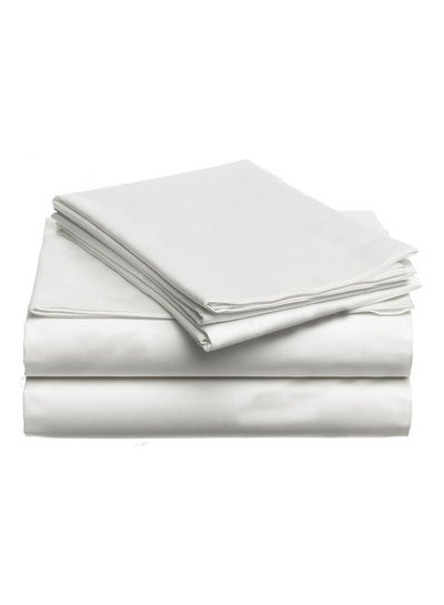 اشتري 200 Thread Count Plain Bedsheet قطن أبيض 90x110 بوصة في الامارات