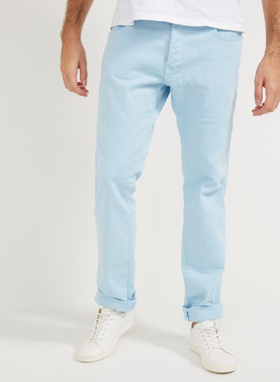 Buy Slim Fit Pants Sky Blue in UAE