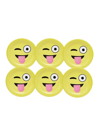 6-Piece Emoji Disposable Plates Yellow 9 inch price in Saudi Arabia ...