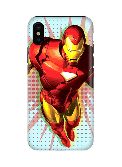 Buy Polycarbonate Dual Layer Tough Case Cover Matte Finish For Apple iPhone X Ironman Popart in UAE