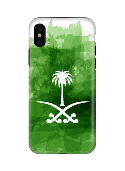 Buy Polycarbonate Dual Layer Tough Case Cover Matte Finish For Apple iPhone X Saudi Emblem in Saudi Arabia