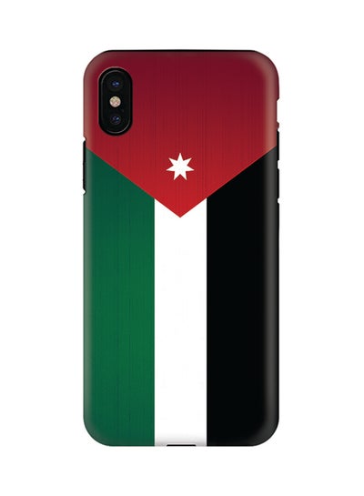 Buy Polycarbonate Dual Layer Tough Case Cover Matte Finish For Apple iPhone X Flag of Jordan in UAE