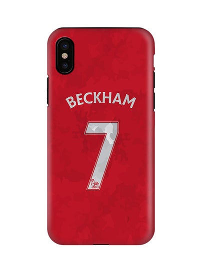 Buy Polycarbonate Dual Layer Tough Case Cover Matte Finish For Apple iPhone X Beckham Jersey in UAE