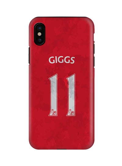 Buy Polycarbonate Dual Layer Tough Case Cover Matte Finish For Apple iPhone X Giggs Jersey in UAE