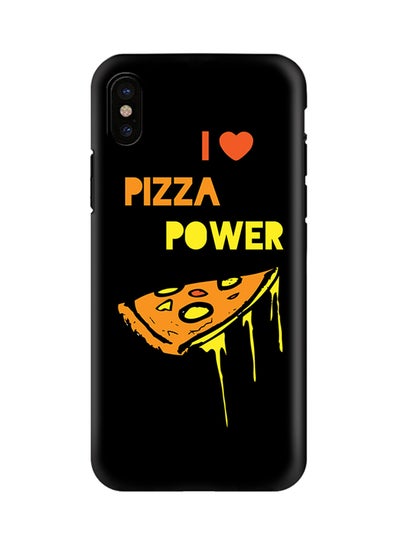 Buy Polycarbonate Dual Layer Tough Case Cover Matte Finish For Apple iPhone X I Love Pizza Black in UAE