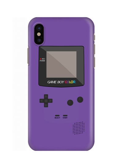 Buy Polycarbonate Slim Snap Case Cover Matte Finish For Apple iPhone X Gameboy Color Purple in UAE