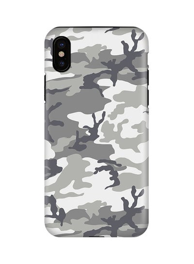 Buy Polycarbonate Dual Layer Tough Case Cover Matte Finish For Apple iPhone X Artic Camo in UAE