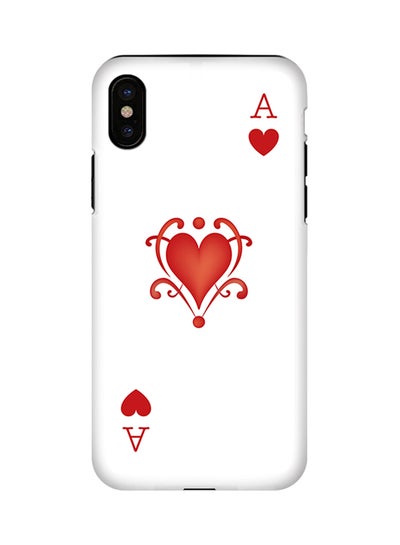 Buy Polycarbonate Dual Layer Tough Case Cover Matte Finish For Apple iPhone X Ace of Hearts in UAE