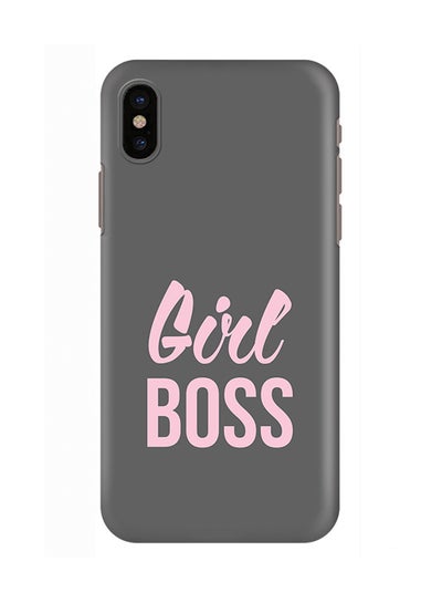 Buy Polycarbonate Slim Snap Case Cover Matte Finish For Apple iPhone X Girl Boss Grey in Saudi Arabia