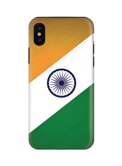 Buy Polycarbonate Dual Layer Tough Case Cover Matte Finish For Apple iPhone X Flag of India in UAE