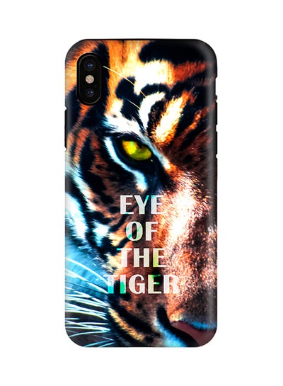 Buy Polycarbonate Dual Layer Tough Case Cover Matte Finish For Apple iPhone X Eye of The Tiger in Saudi Arabia