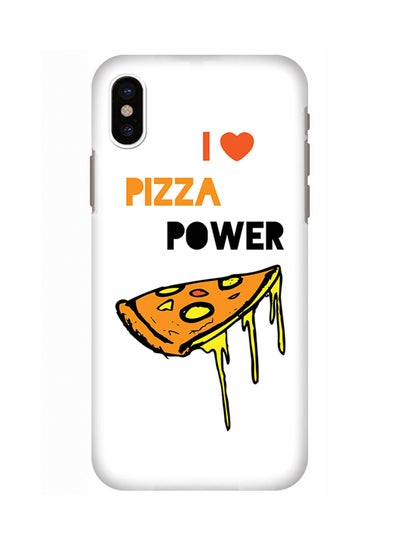 Buy Polycarbonate Slim Snap Case Cover Matte Finish For Apple iPhone X I Love Pizza White in UAE