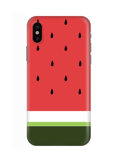 Buy Polycarbonate Slim Snap Case Cover Matte Finish For Apple iPhone X Minimal Watermelon in UAE